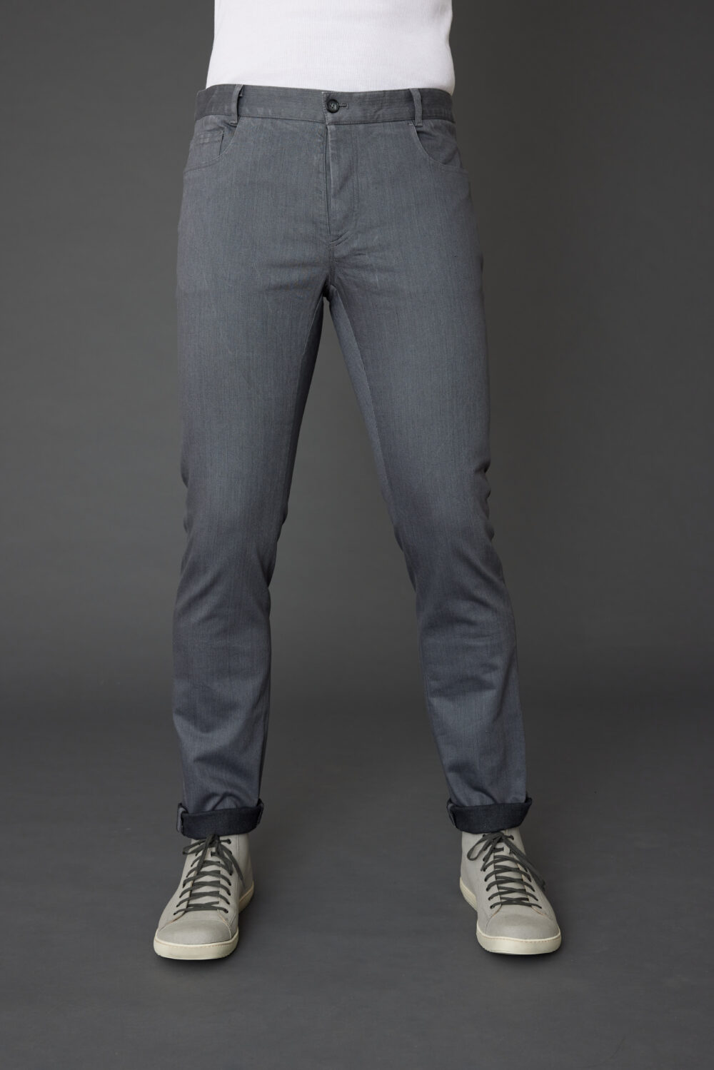 Klassische 5-Pocket-Jeans aus Biobaumwolle in hellgrau