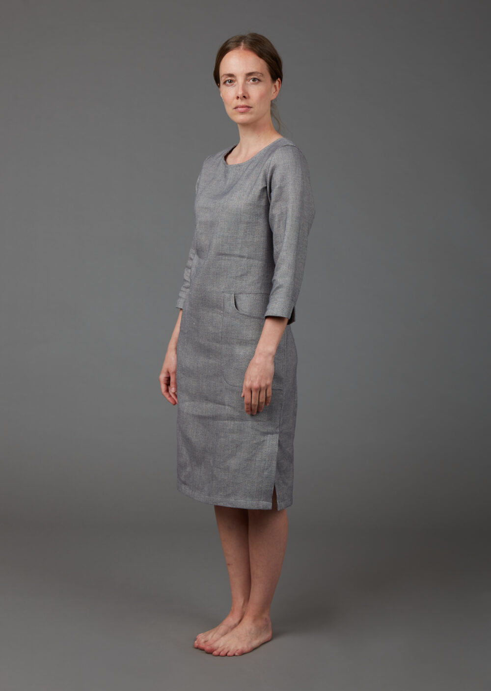 Schlichtes, elegantes Kleid aus Bio-Baumwolle und Bio-Leinen