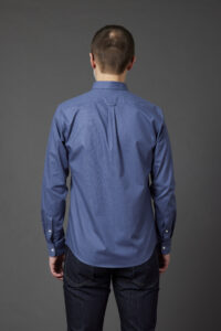 Button-Down Herrenhemd aus Bio-Popeline Farbe Jeans
